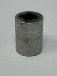 King Dick Vintage 1/2" Drive 12 Point Socket 7/16 W Chrome Vanadium Made In Uk. Fixed Price $19.99.