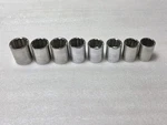 8 Pc. Mixed Set Craftsman G Gk Series 21-28mm 1/2" Drive 12 Pt Shallow Socket. Fixed Price $87.50.