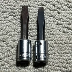 Snap-on F-23d & F-25d 5/16" Drive Flat Tip Screwdriver Socket Drivers 3/8". Fixed Price $20.00.
