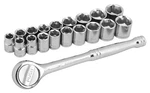 Performance Tool W38301 19 Piece 3/8 Inch Drive Socket Set. Fixed Price $36.99.