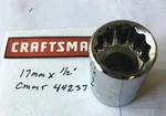 Craftsman 17 Mm X 1/2" Dr Socket Cmmt 44237 - 12 Point Free Usa Shipping. Fixed Price $9.96.
