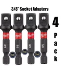 Milwaukee Shockwave Impact Duty 3/8" Socket Adapter 1/4" Hex Shank Lot Of 4. Fixed Price $15.98.