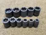 11 Craftsman Impact Socket Set 1/2" Drive Gk Ee 1-1/16 1 15/16 7/8 13/16 3/4 Sae. Fixed Price $111.72.