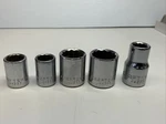 Craftsman 5pc Socket Lot - 3/8 1/2, 12mm, 17mm, 19mm; 1/2 11mm, 12pt, "ee". Fixed Price $6.00.