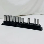 Set Of 10 Snap-on Deep Socket 3/8" Drive Sfs Series 8-19mm (missing 10&12). Fixed Price $129.95.