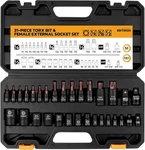 31-piece Torx Bit Socket Set: Premium Cr-v & S2 Alloy Steel, Star One Size. Fixed Price $42.99.
