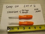 Snap-on Sddp204 Philipps & Straight Blade Orange Handle Screwdrivers Older Usa. Fixed Price $42.00.