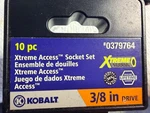 Kobalt Xtreme Access Socket Set 3/8 10 Piece Extreme Pass Thru. Fixed Price $39.00.