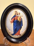 Antique 19th Century Porcelain Painting Virgin Mary Child Jesus Italy Icon. Fixed Price $1060.83.
