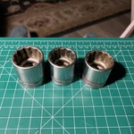 Snap-on 3 Piece 1/2"dr. 12 Pt. Shallow 1" -1 1/16"' 1 1/8" Socket Set. Fixed Price $36.00.