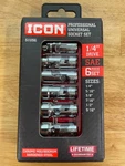 Icon 1/4 Drive Sae Professional Universal Socket 6 Pcs Set - 9/16 S1us6. Fixed Price $39.98.