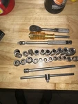 26 Peice Mac Tool Half Inch Socket Set Lot. Fixed Price $150.00.