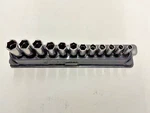Snap On 3/8" Drive 12pc Metric Semi Deep 6pt Socket Set 8mm-19mm W/pakty241 Tray. Fixed Price $154.99.