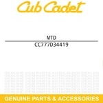 Mtd 777d34419 Label-t100 Hoodside Sbd Lt5 For Craftsman T100. Fixed Price $15.95.
