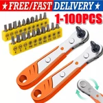 Ratcheting Right Angle Screwdriver Hex Drive 90 Degree Offset + 10pc Bits Set!. Fixed Price $29.99.