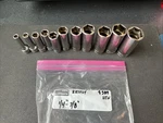 Snap On Tools New 11pc 3/8" Drive Sae 6 Point Deep Socket Set 211sfsy. Fixed Price $199.99.