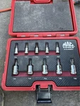 Professional Mac Tools 10-piece Torx Bit Socket Set. Fixed Price $125.00.