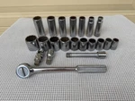 S-k 1/2" Drive 12 Pt Sae Shallow & Deep 401/408 Series Sockets W Ratchet 21 Pcs. Fixed Price $88.88.