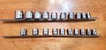 Matco Silver Eagle 3/8 Drive 7/16"-1" 10mm-19mm 6pt Shallow Sockets Set Of 20. Fixed Price $90.00.