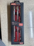 New Icon 7-piece Wobble Socket Extension Set Chrome 1/4" 3/8" 1/2" Drive. Fixed Price $55.00.