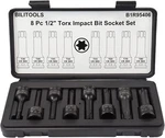 Bilitools 8-piece Impact Torx Bit Socket Set 1/2 Inch Drive, T30-t80, Cr-mo Stee. Fixed Price $33.41.