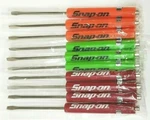 (10)ten Snap On Pocket Screwdriver Flat Tip Screwdrivers, Magnet End, Mixed .new. Fixed Price $26.95.