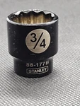 Stanley Professional Grade 3/8" Drive 88-177b 3/4" Socket Black. Fixed Price $12.49.
