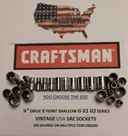 Vintage Craftsman 1/4" Drive Sae 6 Point Shallow Socket G G1 G2 You Choose Usa. Fixed Price $9.99.
