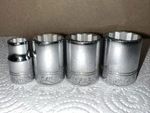 Nos Vintage Vulcan Socket Lot Of 4 ,3/8 Drive 12 Point 3/8, 5/8, 11/16, 3/4 Usa. Fixed Price $25.50.