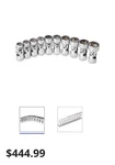 Mac Tools 3/8 Drive 10 Piece Metric Chrome Universal Socket Set New In A Box!!!. Fixed Price $275.00.