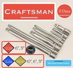 8 Piece Craftsman 1/4" 3/8" 1/2" Drive Ratchet Wrench Chrome Extension Bar Set. Fixed Price $44.96.