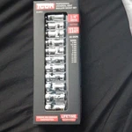 Icon S1um11 1/4 In Drive Metric Universal Joint Shallow Socket Set, 11-piece. Fixed Price $49.99.