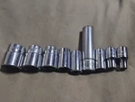 Snap-on Tools Tm6-18 9/16in 1/4 Drive 6-point Shallow Socket (set Of 9). Fixed Price $100.00.