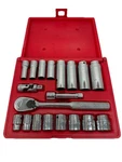 Mac Tools 19pc 3/8 Drive Sae 6pt General Service Ratchet And Socket Set. Fixed Price $168.00.