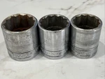 S- K 40134 40136 40140 1/2" Dr Set Of 3 Sockets 1 1/16 1/8 1/4 Usa. Fixed Price $19.99.