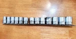 Snap On 1/2" Drive 1/2"-1-1/4" 6&12pt Sae Shallow Chrome Sockets Usa Lot Of 13. Fixed Price $120.00.