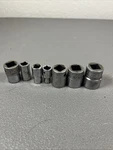Snap On Assorted Socket Lot Of 7 Fs201 Fs180 Fs160 Fs140 Tm10 Tm9 Tm6 Sku 304. Fixed Price $26.00.