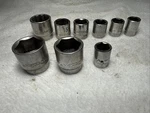 Matco Tools Socket Lot 9pc Metric/sae Mixed 1/4 & 3/8 Drive Usa. Fixed Price $40.00.