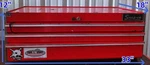 Red Snap On Tool Box Chest & Cabinet 3 Drawer 33''x18''x12''. Fixed Price $165.00.