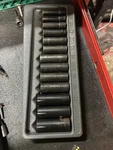 13 Pc 3/8" Drive Sae/metric Deep Twist Impact Socket Set Blue Point ( Snap On). Fixed Price $185.00.