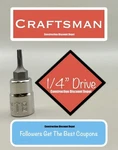 Craftsman T8 Torx Bit 1/4" In. Drive Socket Cmmt49308 T-8. Fixed Price $7.86.