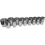 17pc 1/2" Dr Metric Spline Socket Set 99817 Platinum Tech Metal Silver Sockets,. Fixed Price $67.90.