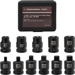 11pcs 3/8" Drive Sae Pipe Plug Socket Set, Tapered Male Square Drive, Chamfered. Fixed Price $35.69.