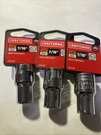 7/16" Craftsman 3/8" Drive Socket Sae Chrome Shallow 12pt New 3 Pieces. Fixed Price $12.00.