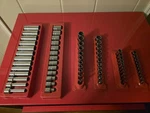 Snap On 1/4 3/8 & 1/2 Drive Socket Sets Deep And Shallow Sockets Standard 6 Pt.. Fixed Price $1250.00.