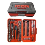 Compact Socket And Bit Set - 52 Piece Professional Grade Compatible With Icon. Fixed Price $79.99.