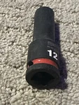 12mm Milwaukee 1/2 Impact Socket. Fixed Price $10.99.