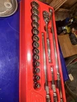 17 Piece Snap On 1/2 Inch Drive Sae 12 Point Crome Socket Set. Fixed Price $425.00.