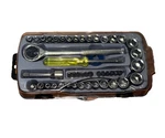 Complete Home 50 Piece Socket Tool Set Metric & Sae With Carrying Case. Fixed Price $9.00.