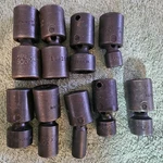 Mac Swivel Sockets (9) 3/8dr - 6pt Sae. Fixed Price $120.00.